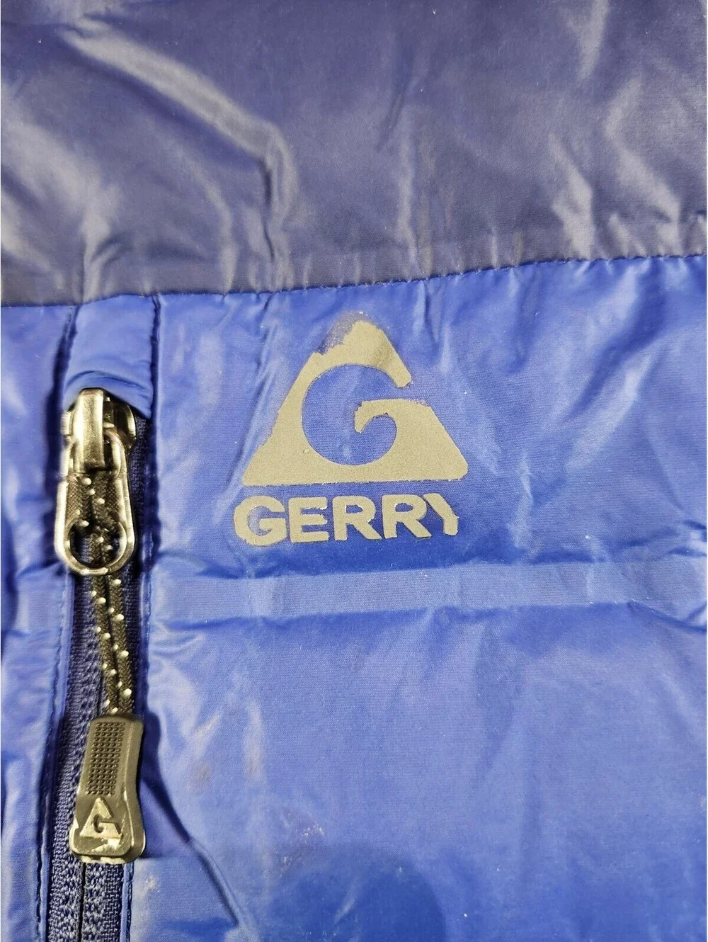 GERRY Puffer Snow Jacket Fill Power 650 Full Zip Navy Blue Men’s LARGE 0158